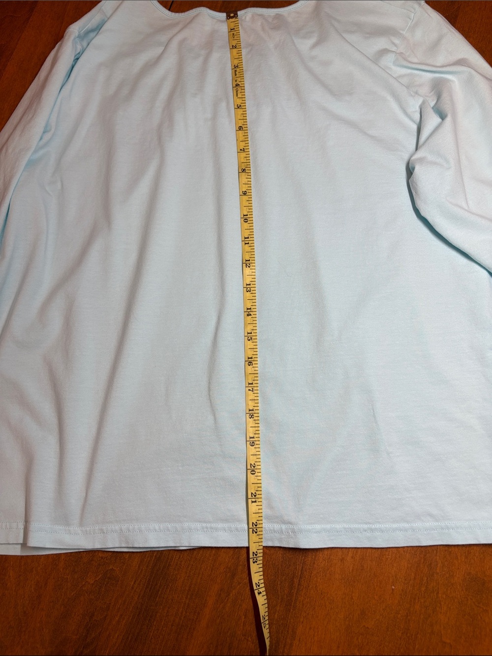 Talbots Light Blue Long Sleeve Pajama Set with Patterned Pants, 2X - Picture 7 of 12